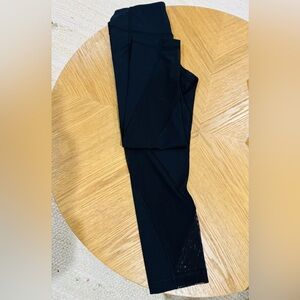 Black Lululemon Crop Leggings with mesh details size 0